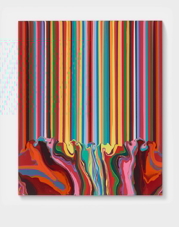 Ian Davenport - The Bottom is The Top, 2024, acrylic on stainless steel mounted onto aluminum panel