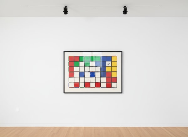 Invader - 6 Cubes (Blue/Yellow), 2009, Screen print on paper
Signed & numbered
