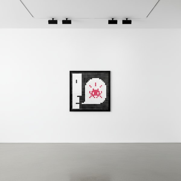 Invader - Alert : System Infected (Blue), 2021, Silkscreen