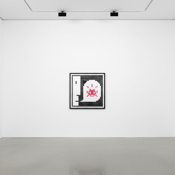 Invader - Alert : System Infected (grey), 2021, Silkscreen