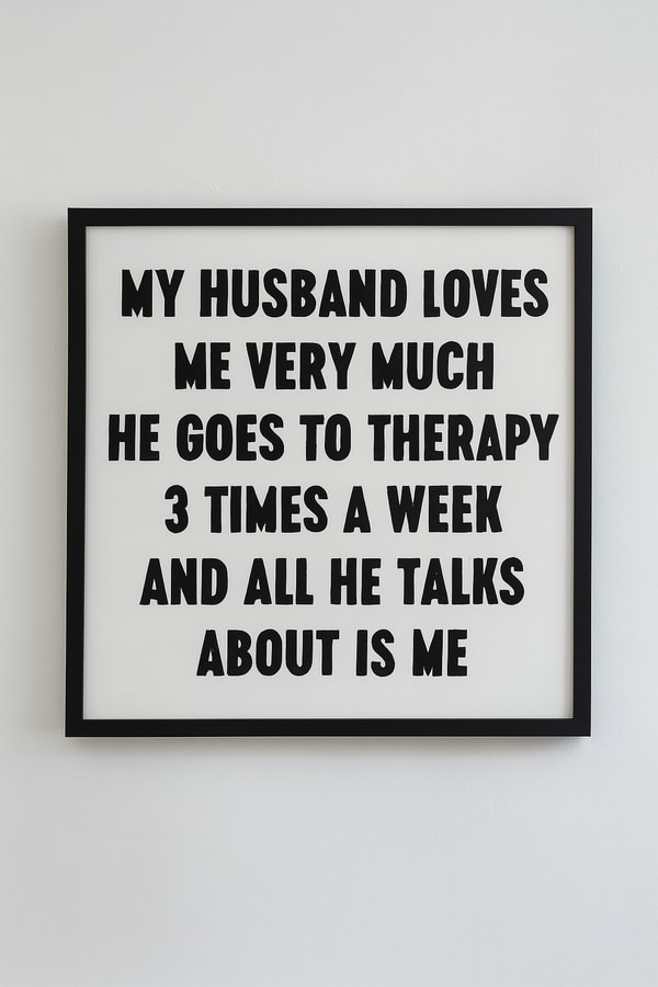 Johan Deckmann - Johan Deckmann My Husband Loves Me Very Much (Framed), 2023, Acrylic on canvas