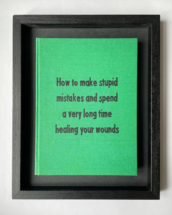 Johan Deckmann - Stupid Mistakes, 2021, Acrylic paint on repurposed book