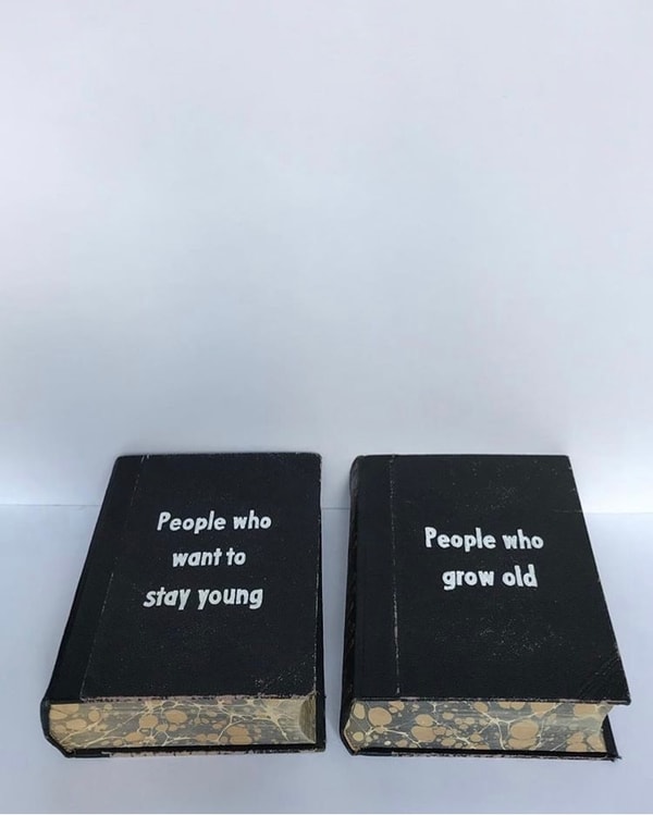Johan Deckmann - The Old and The Young, 2019, Acrylic on book