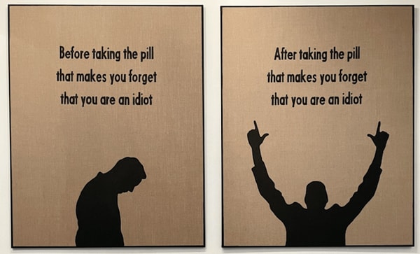 Johan Deckmann - The Pill, 2021, Acrylic on linen canvas, diptych