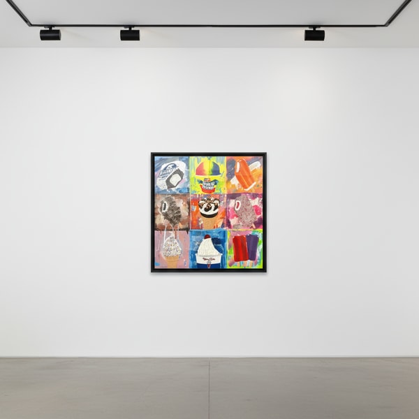 Jojo Anavim - 9 Ice Creams, 2023, Mixed media on canvas