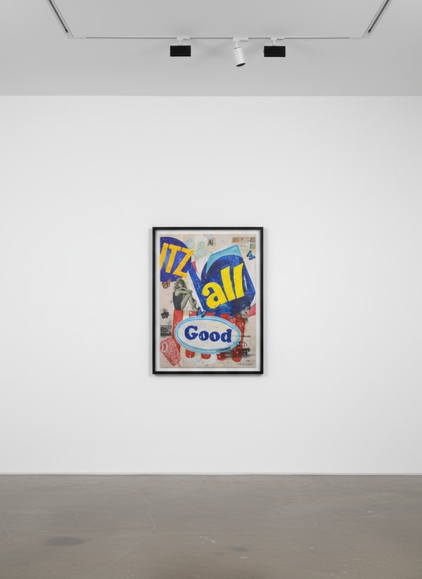 Jojo Anavim - Itz All Good, 2023, Acrylic, collage, textured paste, and diamond dust on canvas