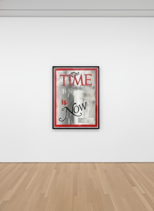 Jojo Anavim - The Time Is Now, 2025, Acrylic, Foil, and Granular Texture on Canvas