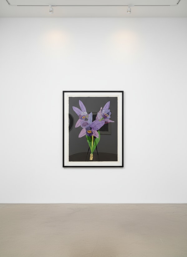 Jonas Wood - Dogface Purple Orchids, 2022, 41 colour lithograph, 18 runs