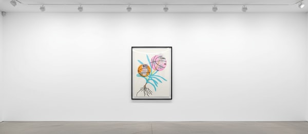 Jonas Wood - Double Basketball Orchid 2 (set of three), 2020, Color lithograph on Rives BFK paper, in 3 parts