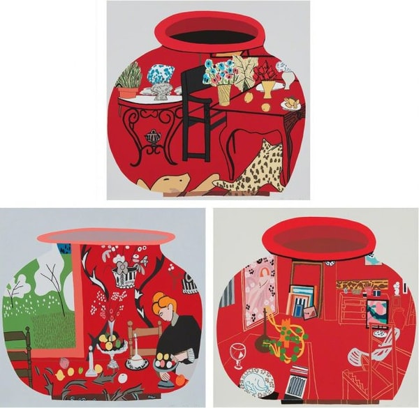 Jonas Wood - Matisse Pots, 2017, Color Screenprint