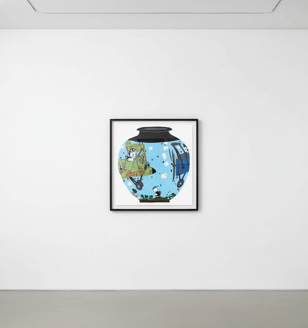 Jonas Wood - Snoopy Pot, 2019-2020, 19-colour screen print on Rising Museum Board