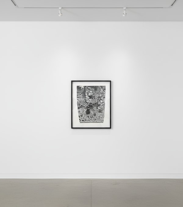 Jonas Wood - Untitled (8) from 8 Pots, Etching in colors, with Chine-collé, on White Satin paper paper, with full margins