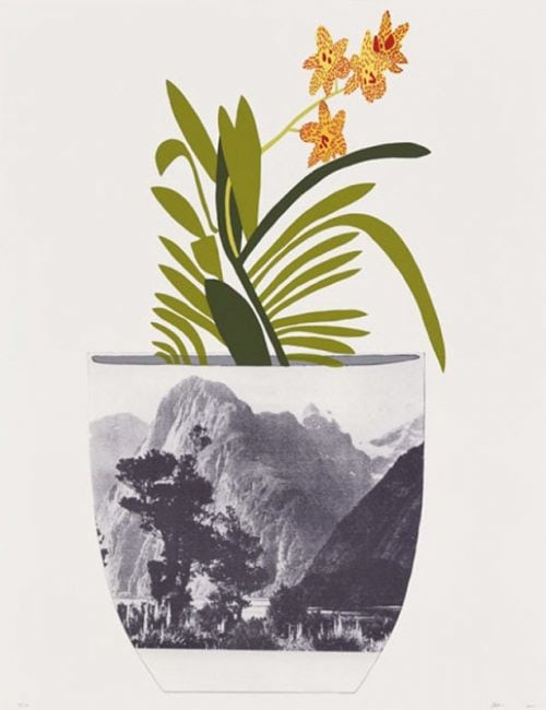 Jonas Wood - Untitled (Yellow Orchid Pot), 2014