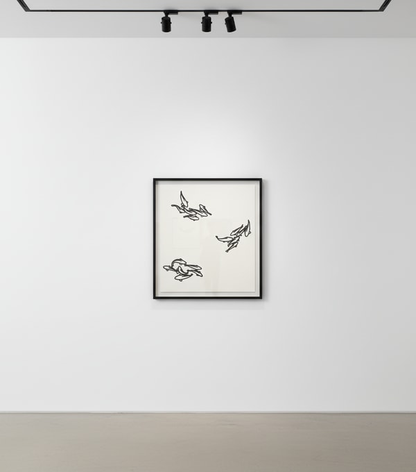 Julian Opie - Carp 2 , Carp 1 , Carp 3 , from Nature Set, Powder coated aluminum wall reliefs in satin black