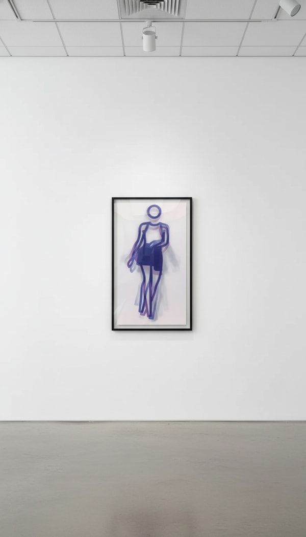 Julian Opie - Dance 1, 2023, Lenticular acrylic panel, mounted onto white acrylic