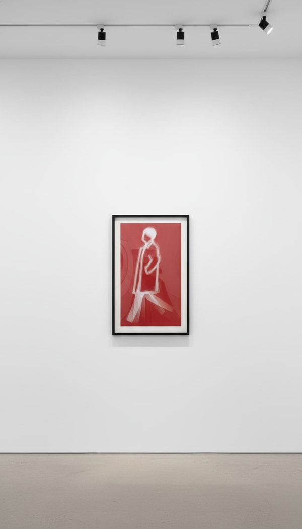 Julian Opie - Old Street Walkers: Curly Hair, 2022, Lenticular acrylic panel mounted onto white acrylic