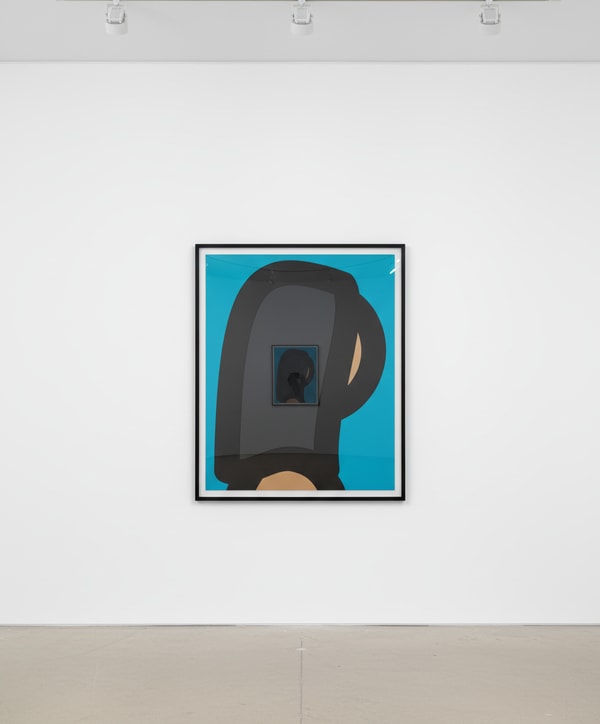 Julian Opie - Paper Head 2, 2019, Screen prints with inkjet and collage on Canson Conservation Board , presented in a spra...