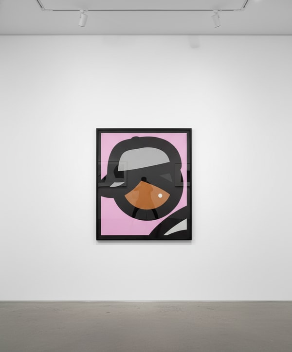 Julian Opie - Paper Head 3, 2019, Screen prints with inkjet and collage on Canson Conservation
 Board , presented in a spr...