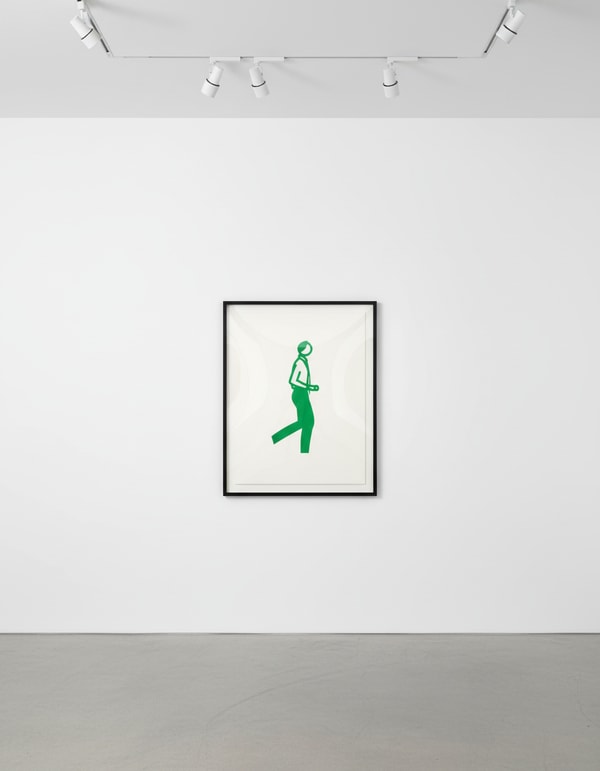 Julian Opie - Running People (Tim), 2020, A series of anodised aluminium figures on Corian bases