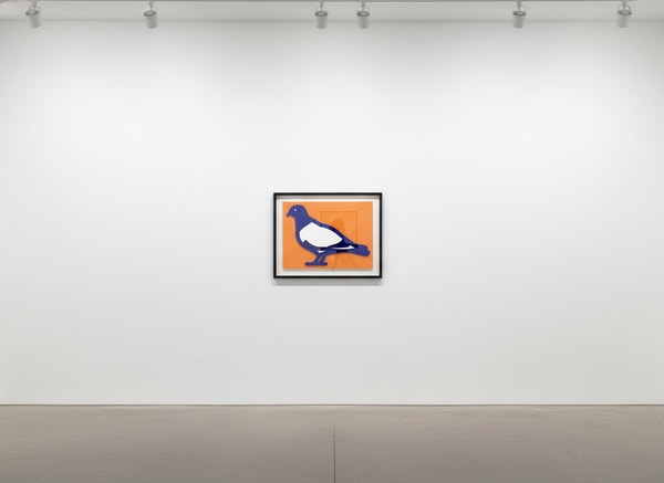 Julian Opie - Small Birds Pigeon, 2020, wall mounted acrylic relief