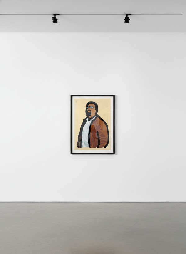 Julian Opie - Tourist With Beard, 2014, Screen print with hand painting in frames specified by the
artist