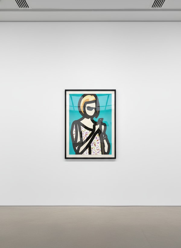 Julian Opie - Tourist With Blouse, 2014, Screen print with hand painting in frames specified by the
artist