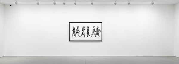 Julian Opie - Walking In Melbourne 9, 2018, Silkscreen on painted wooden board