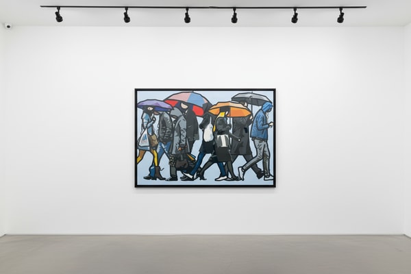 Julian Opie - Walking In The Rain, London, 2015, Screen print