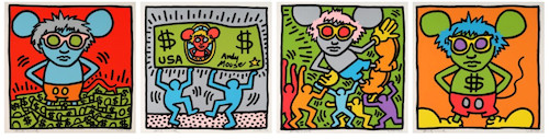 Keith Haring - Andy Mouse Portfolio, 1986, The complete set of four silkscreens