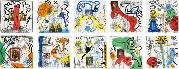 Keith Haring - Apocalypse (Littmann PP. 98-109), 1988, The complete set of ten silkscreens
