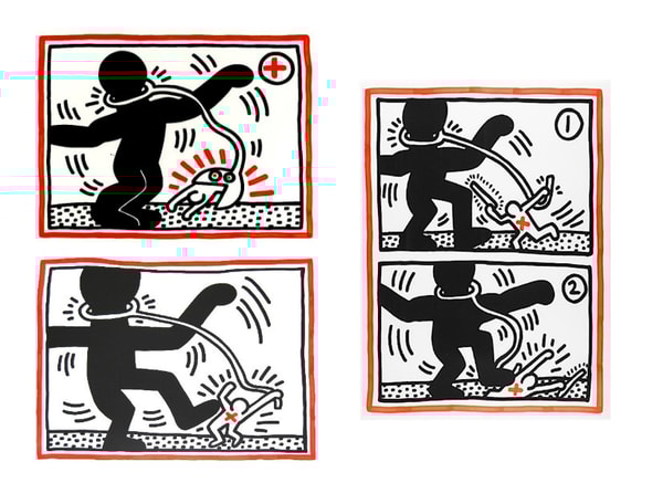 Keith Haring - Untitled 1 - 3 (Free South Africa) (Littmann PP. 42-43), 1985, The complete set of three lithographs