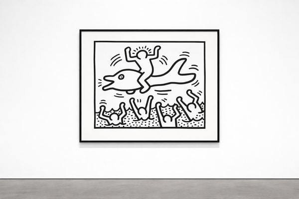 Keith Haring - Untitled (Man on Dolphin) (Littmann PP. 84), 1987, Lithograph