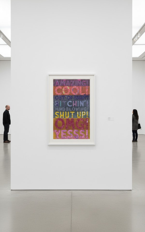 Mel Bochner - Amazing, 2013, Silkscreen with color shifting inks on Lanaquarelle Satin paper