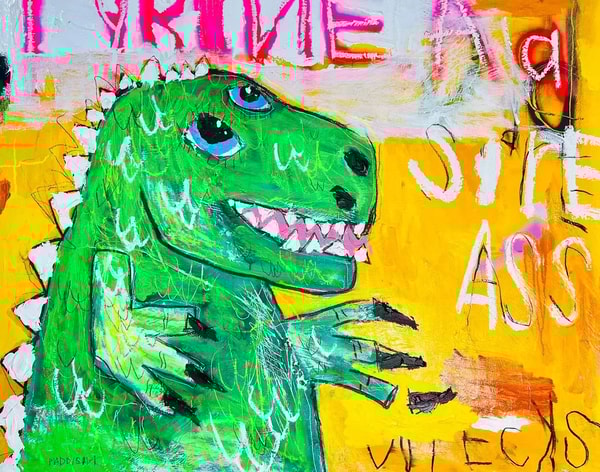 Nathan Paddison - Tyrone Rr Sore Ass, 2023, Oil stick, matte vinyl acrylic spray paint, charcoal, and pencil on canvas