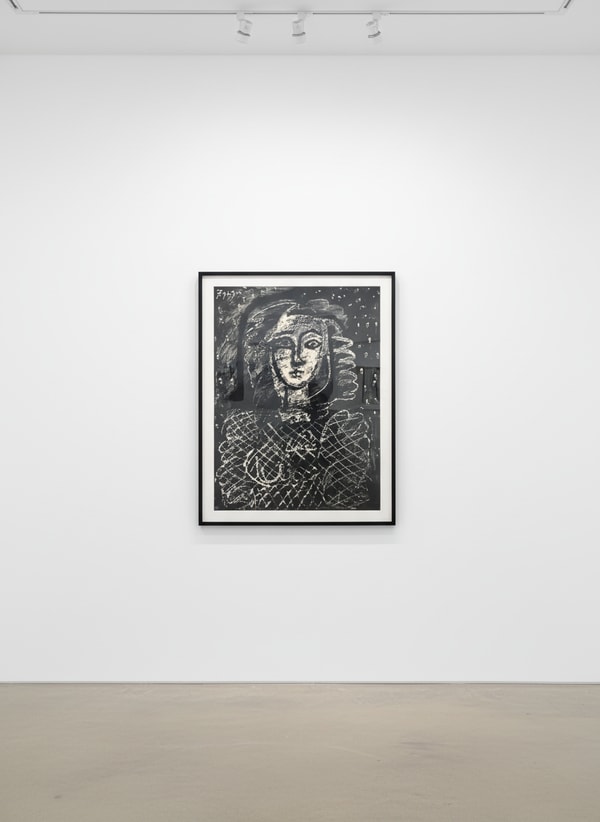 Pablo Picasso - Buste au fond étoilé (Bust with Star Background), 1949, Lithograph in black on Arches wove paper