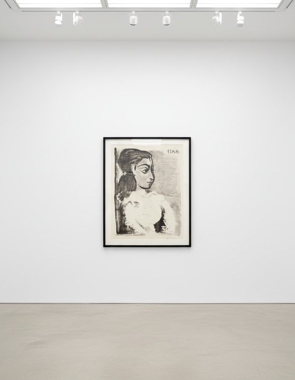 Pablo Picasso - Buste de Femme au Corsage Blanc (Jacqueline de Profil), 1957, Lithograph with wash drawing and scraper on ...