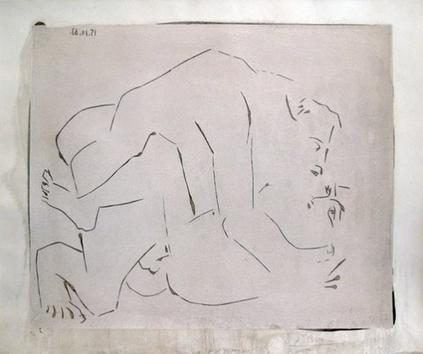 Pablo Picasso - L’Etreinte, 1968, Pencil on paper