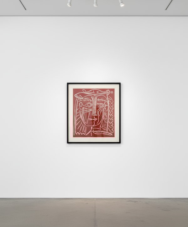 Pablo Picasso - Tête de Femme au Chapeau, 1962, Linocut