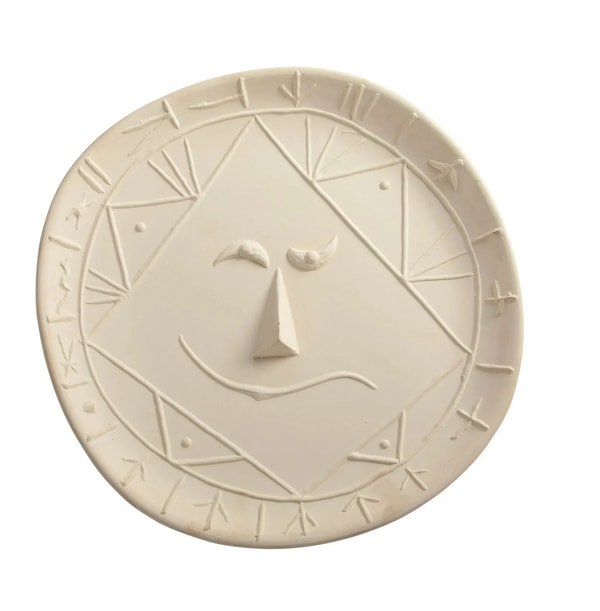 Pablo Picasso - Visage géométrique, 1956, White faience clay