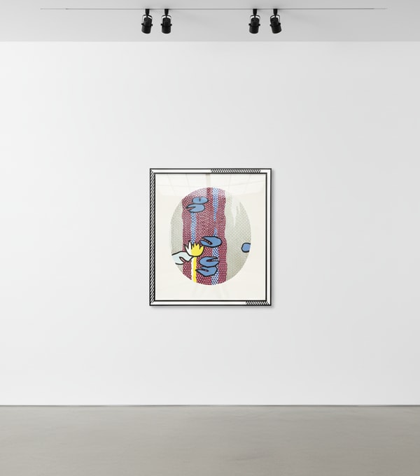 Roy Lichtenstein - Blue Lily Pads (C.262), from Water Lilies, 1992, Screen print enamel on processed and swirled stainless...