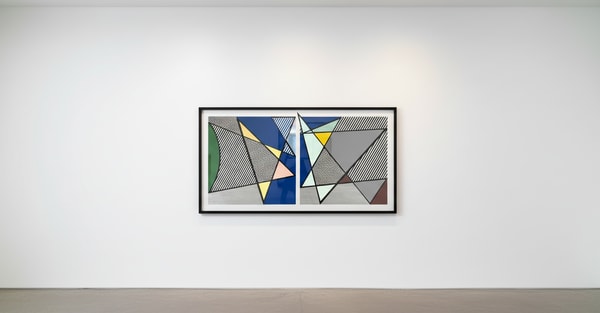 Roy Lichtenstein - Imperfect Diptych 46 1/4 '' x 91 3/8 '' (C. 219), 1988, Woodcut , screen print and collage