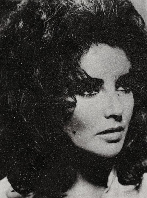 Russell Young - Liz Taylor, 2013, Acrylic paint, enamel screen print and diamond dust on linen