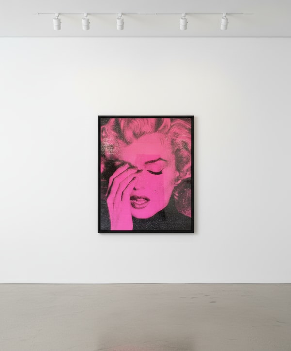 Russell Young - Marilyn Crying Diamond (Genesee Pink), 2024, Acrylic, oil based ink adn diamond dust hand pulled screenpri...