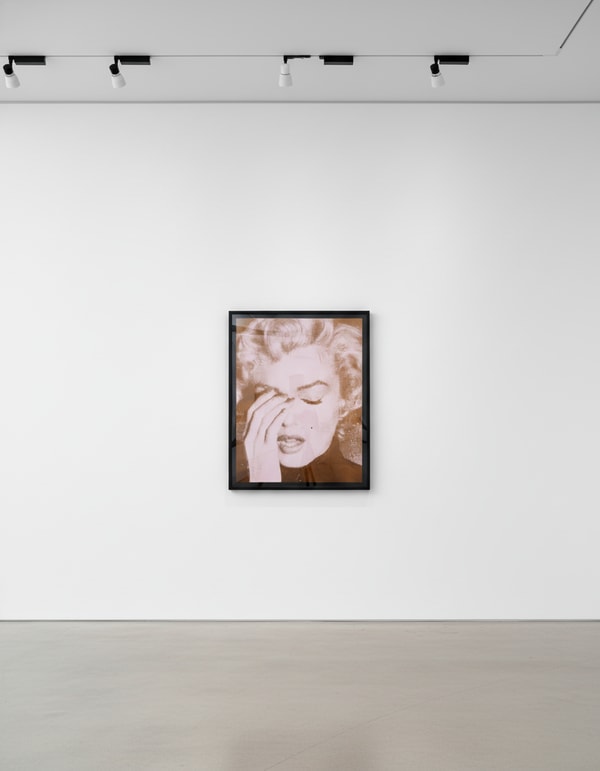 Russell Young - Marilyn Crying Pink and Liquid Gold, 2018, Acrylic paint,enamel and diamond dust screen print on linen in ...