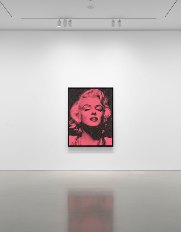 Russell Young - Marilyn Portrait, 2013, Screen print on paper with diamond dust in liquid gold and black