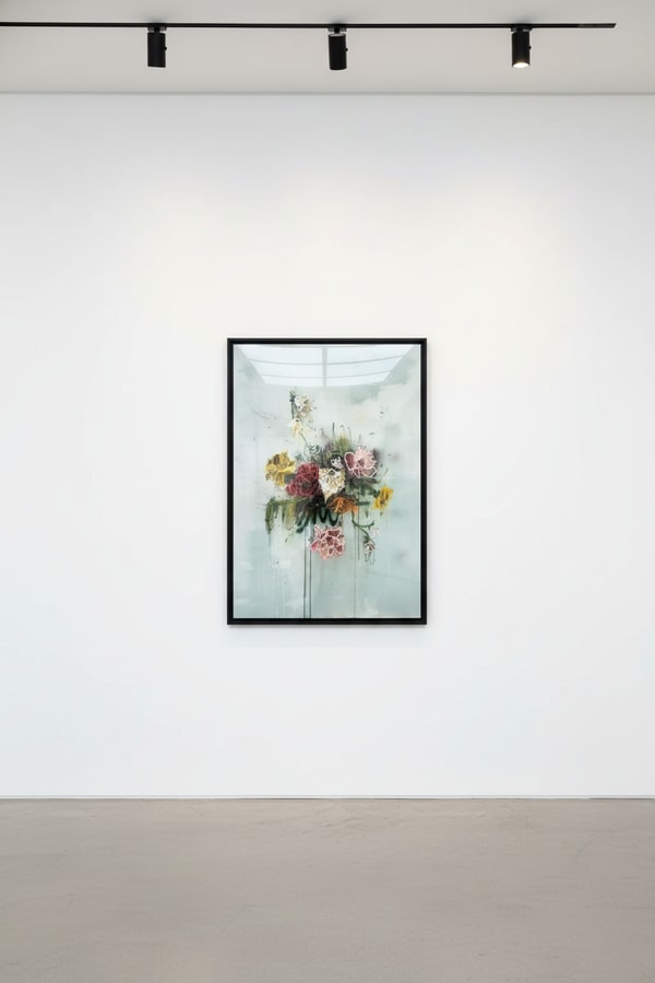 Sage Barnes - Bloom II, 2025, Acrylic, spray paint, pastel and resin on canvas wrapped panel