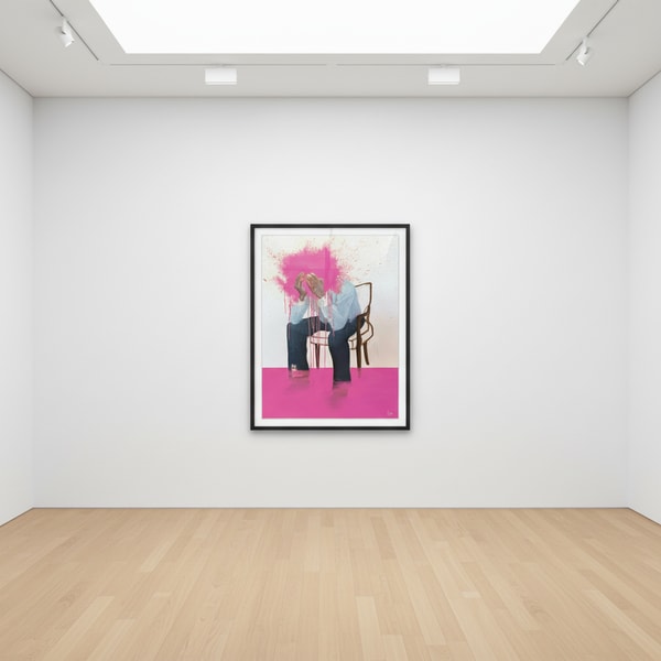 Sage Barnes - Consumed (Pink), 2022, Giclee print with silkscreen printed colors, hand finished with acrylic paint on muse...