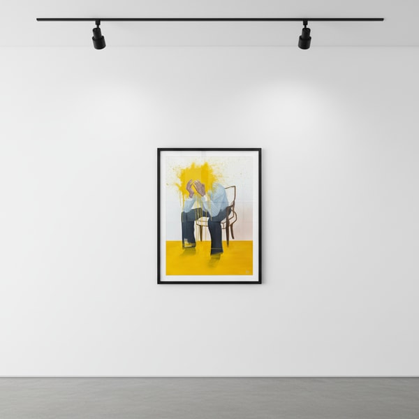 Sage Barnes - Consumed (Yellow), 2022, Giclee print with silkscreen printed colors, hand finished with acrylic paint on mu...