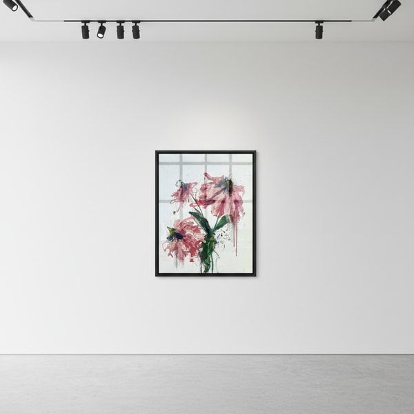 Sage Barnes - Floral Study 5, 2022, Acrylic on 600 lb watercolor paper, deckled edges