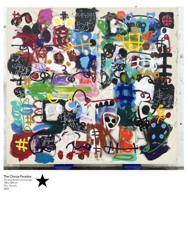 Taher Jaoui - Colored Semi Figures X, 2026, Oil and Acrylic on Canvas